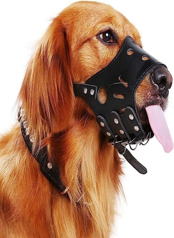 D&C PAWS واقي كمامة من الجلد لفم الكلاب من دي آند سي باوز مع مشبك حزام قابل للتعديل، مثالي لتنظيف الكلاب وتدريبها والمشي بها (متوسط) - Image 3